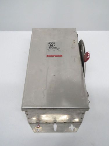 WESTINGHOUSE WHFN361 FUSIBLE STAINLESS 30A 600VAC/DC 3P SAFETY SWITCH B311571