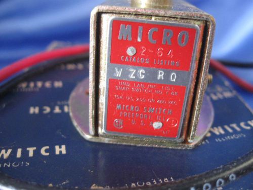 Micro Switch (WZC-RQ) 15 Amps @ 125/250/480 VAC, New Surplus in box