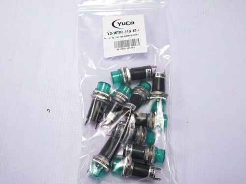 Lot of 10 yc-16trl-11g-12-i miniature incandescent pilot light 12v ac 16mm for sale