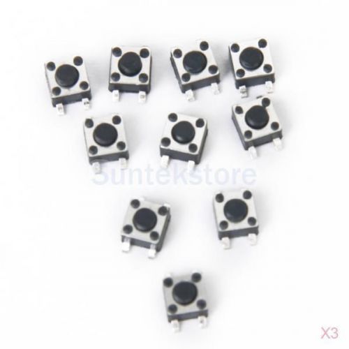 3x 10pcs 4 Leg Tact Switch Push Button SMD SMT 4.5x4.5x3.8mm for Laptop Notebook