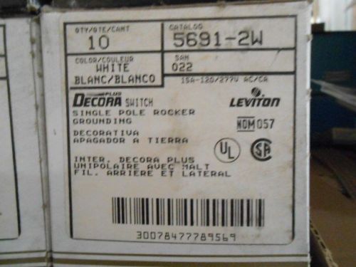 Leviton 5691-2W Decora Plus Rocker Single-Pole Commercial Grade, White