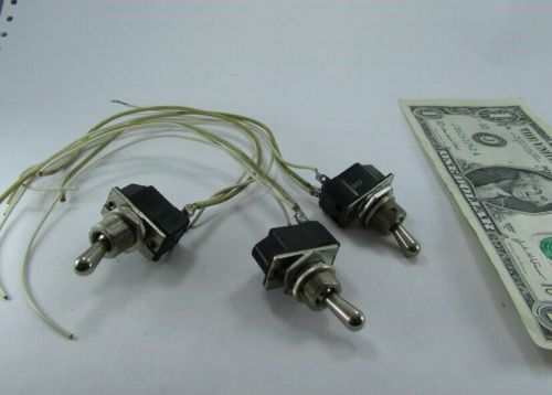 Lot 3 cutler hammer 3a 250v on / off toggle switches w/leads &amp; mounting nuts new for sale