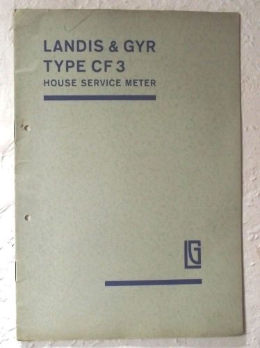 VTG SWISS CATALOG BROCHURE LANDIS &amp; GYR WATTHOUR HOUSE ELECTRICITY METERS 1931