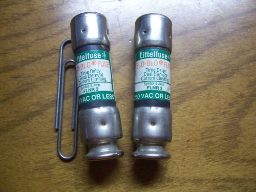 Lot of 2 New Littlefuse FLNR 2 TIME DELAY FUSE 250V  Class RK 5