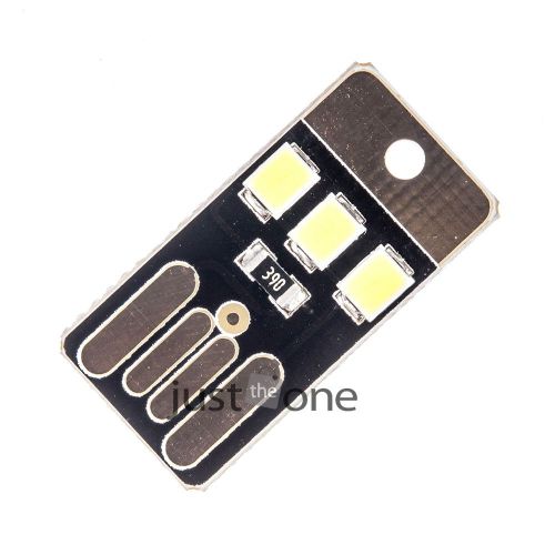 Utility Pocket Card LED Keychain Mini LED Night Light  lamp USB Power Black