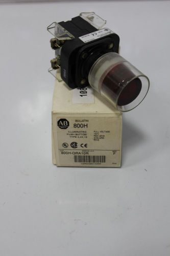 NEW ALLEN BRADLEY ILLUMINATED PUSH BUTTON WITH RED LENS 800H-QRA10R F(S14-4-10B)