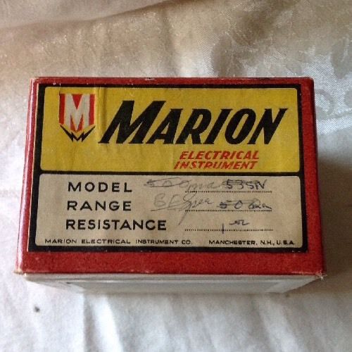 Vintage Volt Meter Marion Electric Instrument Company Bakelite Gauge Orig. Box