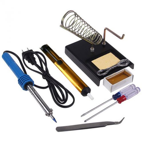 9 in 1 Electric Solder Tool Kit Set With Iron Stand Desolder Pump 220 - 240V 60W