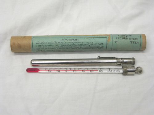 Vintage Taylor Instrument Companies 5.5&#034; Thermometer In Case Minus 30-Plus120 F
