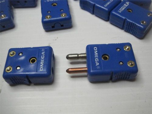 7907 Lot (8) Omega Type K Mini Thermocouple Connector Blue NASA Surplus