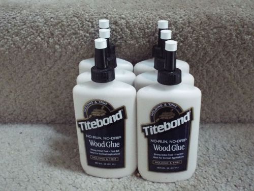 NEW 6 TITEBOND No-Run No-Drip Wood Glue For  Molding &amp; Trim 8 Oz 237 ml