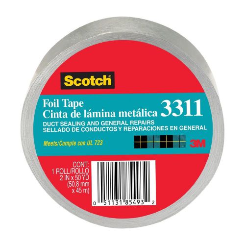 New scotch aluminum foil tape 3311 silver, 2 in x 10 yd 3.6 mil (pack of 1) for sale