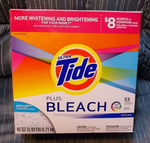 Ultra Tide + Bleach Original Scent Powder Laundry Detergent 95 Oz. Box 53 Loads