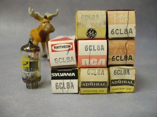 6cl8a vacuum tubes  lot of 8  rca / ratheon / sylvania / admiral / ge for sale