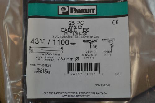 Panduit plt13h-q0 43 3/8&#034; long 25pc cable ties for sale