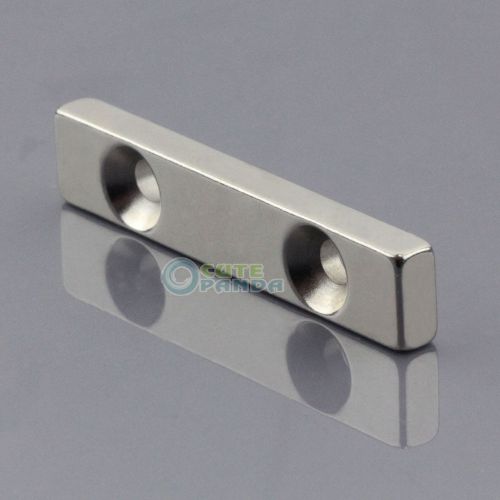 2pcs strong block magnet 50 x 10 x 5 mm 2 holes 5mm n50 rare earth neodymium for sale