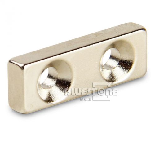 1Pc Strong Block Magnet 30*10*5mm 2 Countersunk 4mmRare Earth Neodymium N35