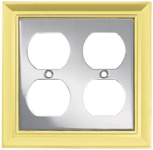 Liberty Hardware 64199 Architectural Double Duplex Wall Plate  Polished Chrome a