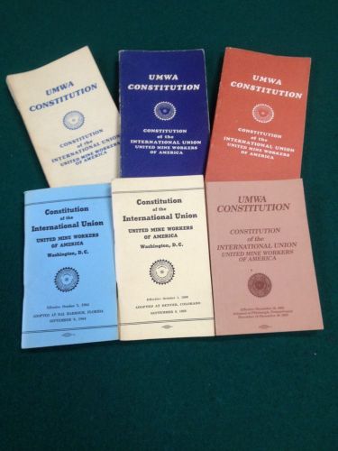 Constitution Manuals UMWA  COAL MINING UMWA 1960s-80s Lot Of 6