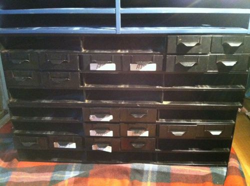 Vintage Industrial Black Metal Cabinet Drawer Units