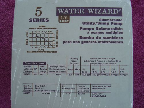 Little giant~5 series~submersible utility sump pump~1/6 hp~new factory sealed for sale