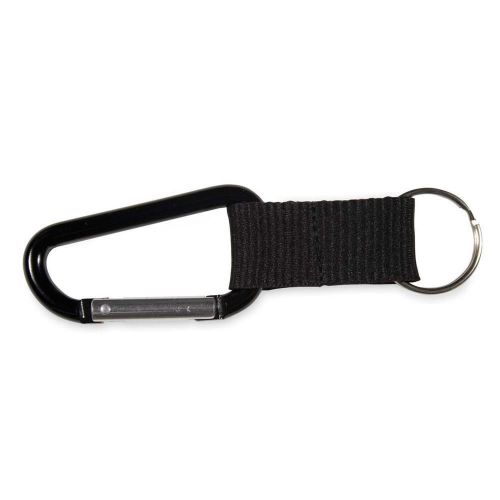 Advantus Corp. Carabiner Key Chain, Polyester Strap, 10/Pack, Black [ID 138069]