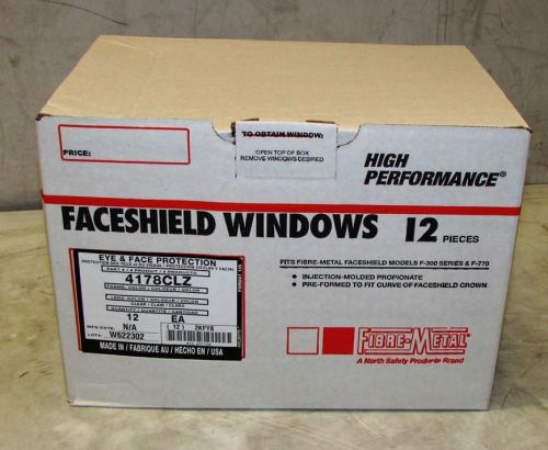 Lot of 12 fibre-metal 4178clz clear faceshield windows for sale