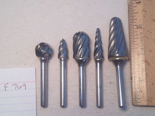 5 new 6 mm shank carbide burrs for cutting aluminum. metric. made in usa  {f769} for sale
