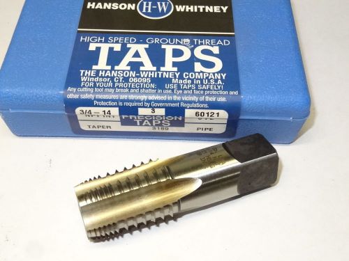 new HANSON WHITNEY 3/4&#034; - 14 NPT Interrupted 5FL Taper HSS Pipe Tap 60121 USA