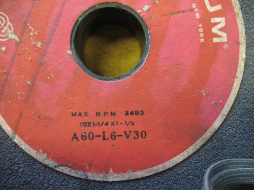 10 inch Carborumdum Grinding Wheel 10 x 1 1/4 x 1 1/4,  A60-L6-V30