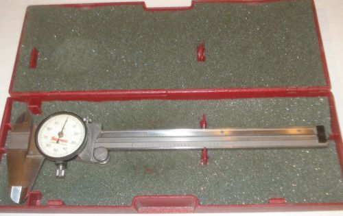 Starrett dial caliper 6 inch w/ plastic case no. 120a-6 rounded jaws for sale