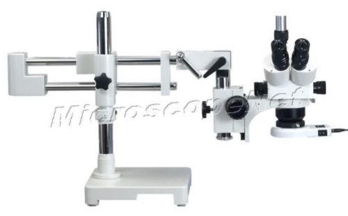 Stereo Zoom Trinocular Microscope 5X-80X with Boom Stand +54 LED Light