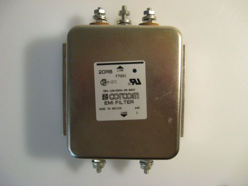 Corcom EMI Filter, 20R6 , 20A, 120/250V, 50/60Hz