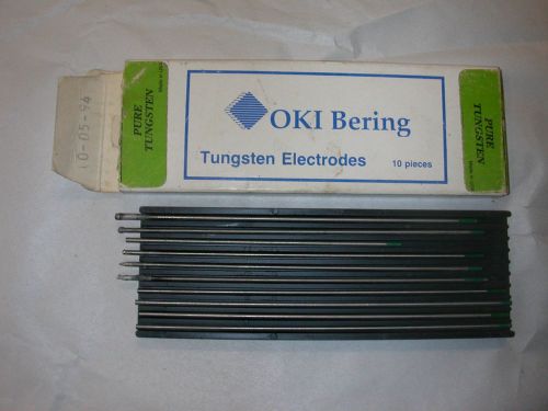 OKI BERING TUN3327C TUNGSTEN ELECTRODES 3/32” X 7” (PACK OF 10, 4 new, six used)