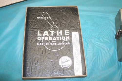 1937 Manual of Lathe Operation by Atlas