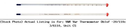 Vwr vwr thermometer dblsf -20/110c 3/6110, unit cs labware for sale