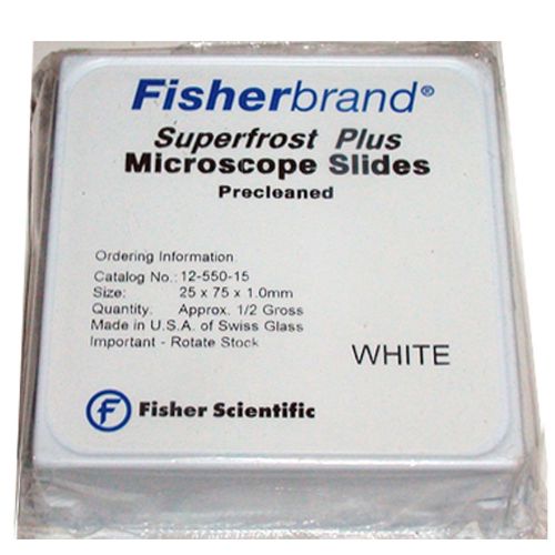 Fisherbrand superfrost 12-550-143 microscope slides precleaned 25x75x1.0mm white for sale