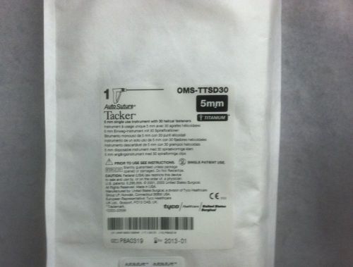 Autosuture / covidien ref# oms-ttsd30 tacker 5mm with fasteners for sale