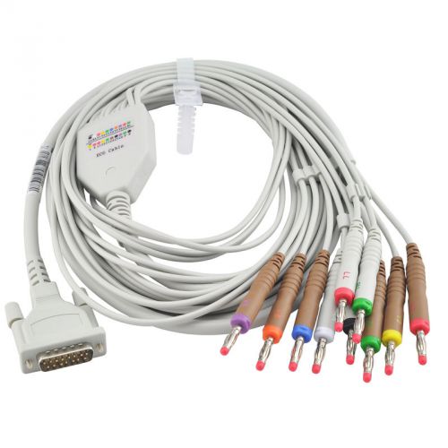 Ecg cable ecg lead for contec ecg machine ecg/ekg electrocardiograph,twelve lead for sale