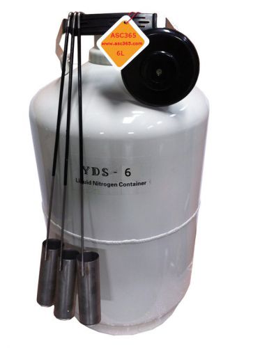 New 6L Liquid Nitrogen LN2 Tank for storage animal tissues, Cryogenic container