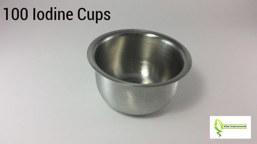 100 Iodine Cups Gynecology Surgical Medical Dental Medicine Stainless Steel