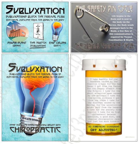 Chiropractic Poster 4 Pack, FREE SHIPPING to your Chiropractor Blue