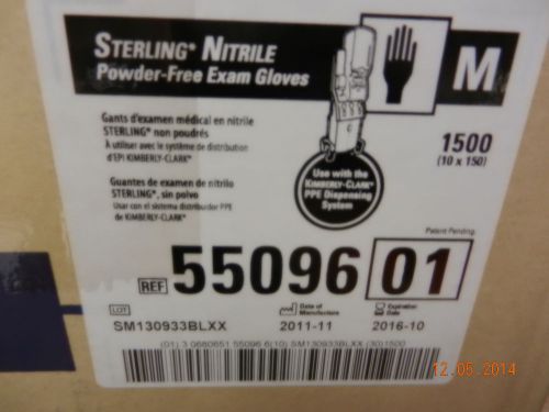 Kimberly-Clark 55096 Nitrile Sterling Gloves PF Medium 1500pcs