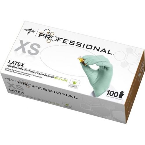 Medline Professional Latex Exam Gloves - X-small Size - Textured, (pro31790)
