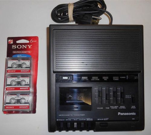 Panasonic RR-930 Microcassette Transcriber Record Player &amp; 5 New Cassettes Works