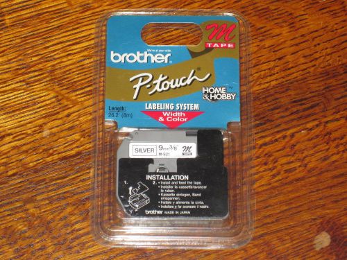 Brother Tape Cassettte M-921 Laminated Labels Black Print on Silver Tape