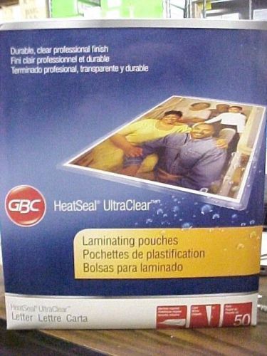 Gbc heatseal ultra clear letter size laminating pouches 3mil 50pk for sale