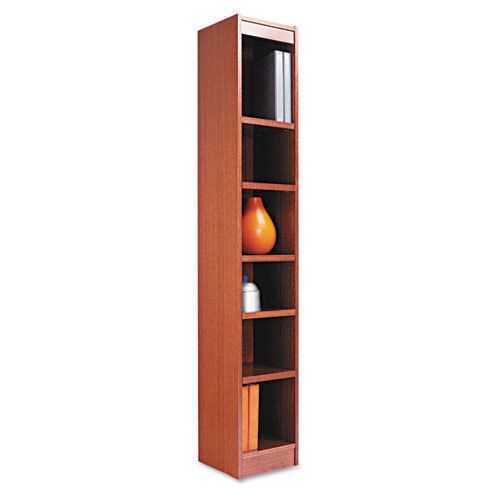 Alera Narrow Profile Bookcase, Finished Back, Wood Veneer, - ALEBCS67212MO