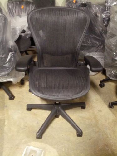 New Herman Miller Aeron Chair: Black,  Casters.Wheels, Fully assembled, Lumbar