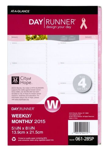 Day runner special edition weekly and monthly planner refill 2015,  (061-285p) for sale